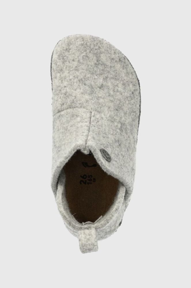 Вовняні дитячі тапочки Birkenstock колір сірий Narrow Width (2354010) фото 4