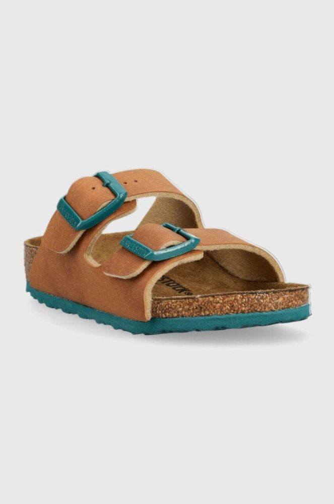 Дитячі шльопанці Birkenstock колір коричневий Narrow Width фото 2