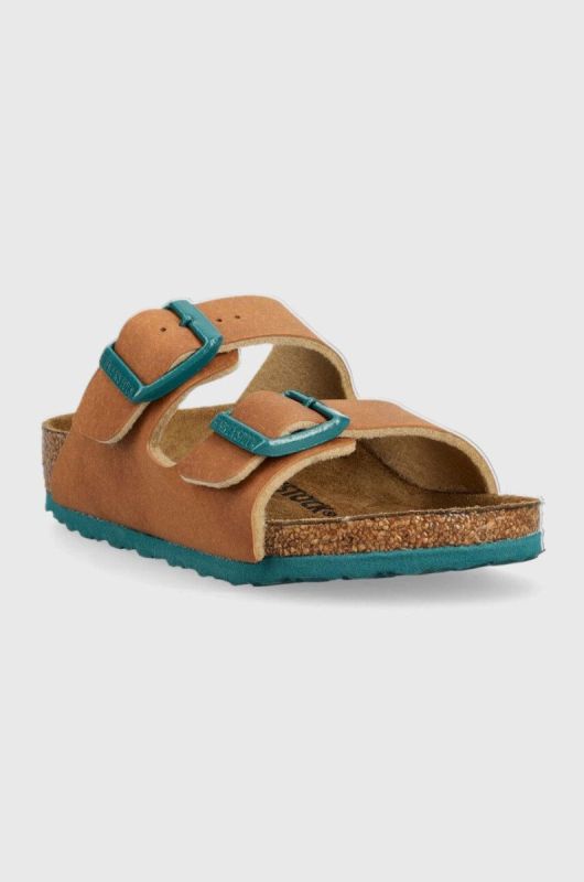 Дитячі шльопанці Birkenstock колір коричневий Narrow Width фото 2