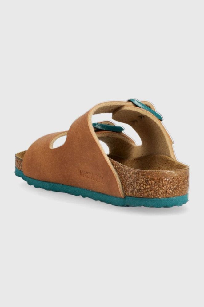 Дитячі шльопанці Birkenstock колір коричневий Narrow Width фото 3