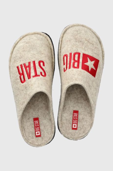 Вовняні тапочки Big Star колір бежевий