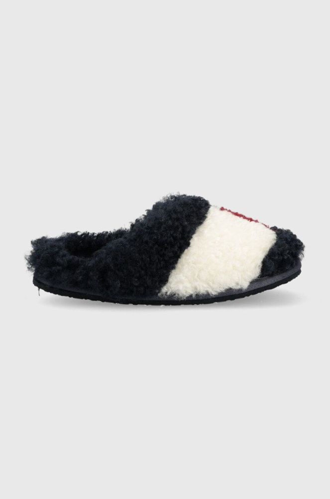 Тапочки Tommy Hilfiger Th Home Slipper Sherpa Fur колір синій