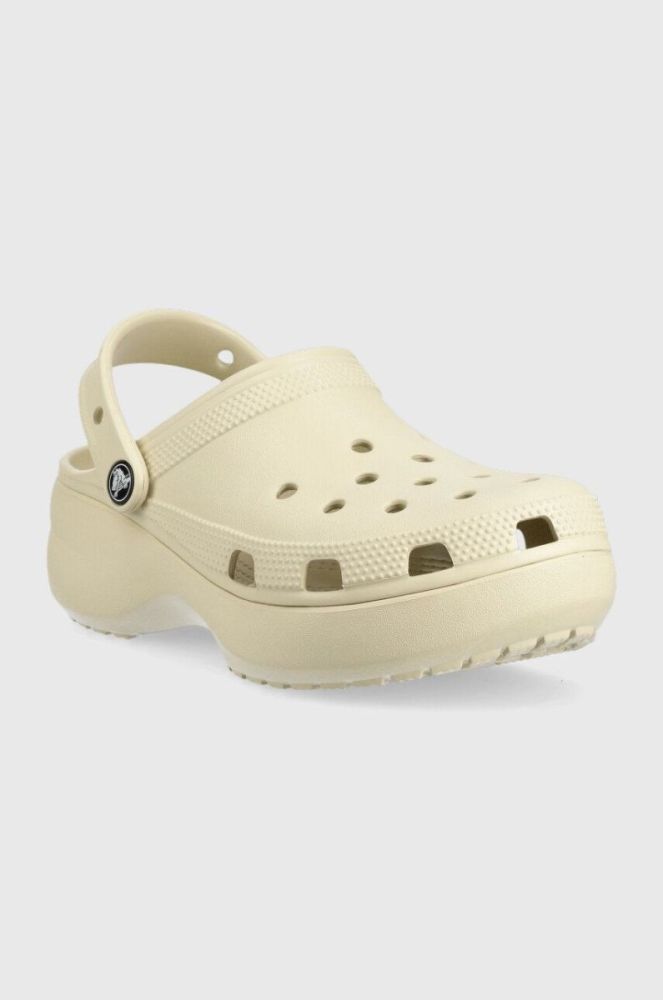 Шльопанці Crocs Classic Platform Clog жіночі колір бежевий на платформі 206750 206750.2Y2.D-BONE фото 2