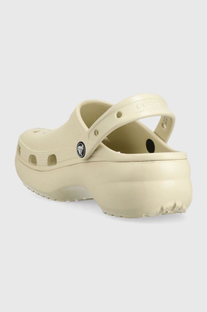 Шльопанці Crocs Classic Platform Clog жіночі колір бежевий на платформі 206750 206750.2Y2.D-BONE фото 3