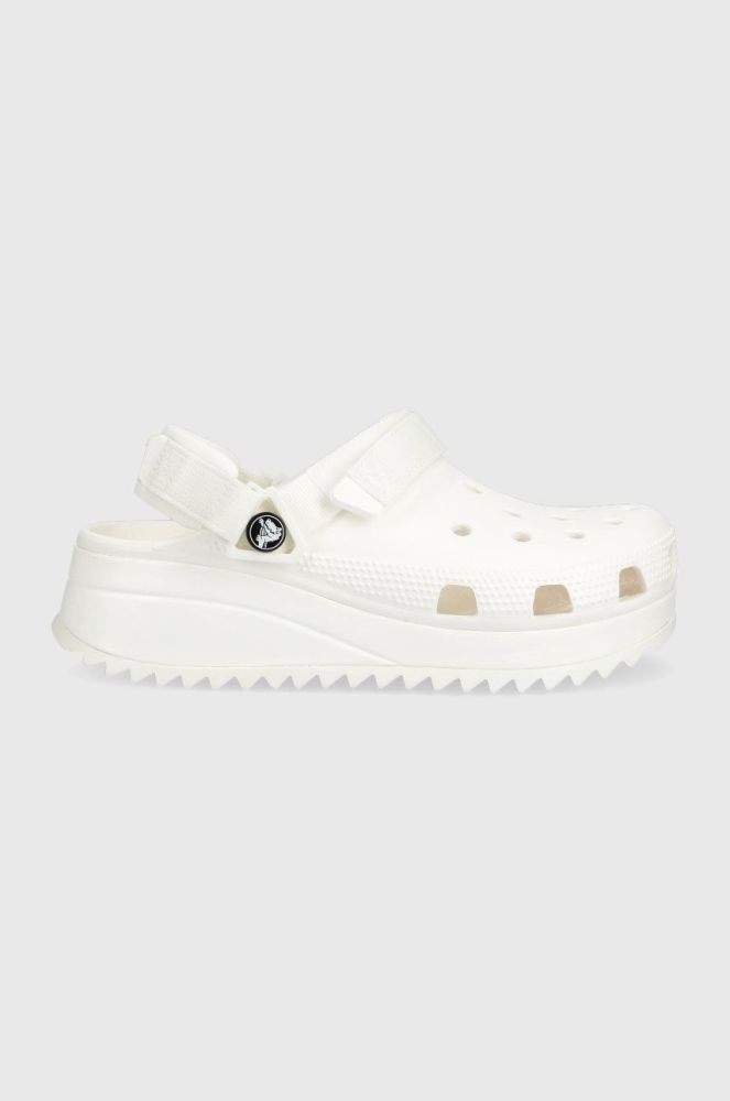 Шльопанці Crocs Classic Hiker Clog жіночі колір білий на платформі 206772 206772.143.D-WHT.WHT