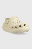 Шльопанці Crocs Classic Crush Clog жіночі колір бежевий на платформі 207521 207521.2Y2.D-BONE