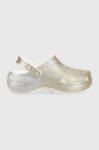 Шльопанці Crocs Clssic Platform Ombre Glitter Clog жіночі колір золотий на платформі 207933