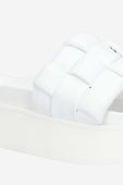 Шкіряні шльопанці Inuikii Braided Leather Platform жіночі колір білий на платформі