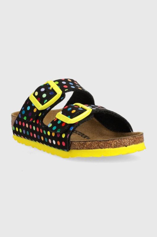 Дитячі шльопанці Birkenstock колір чорний Narrow Width фото 2