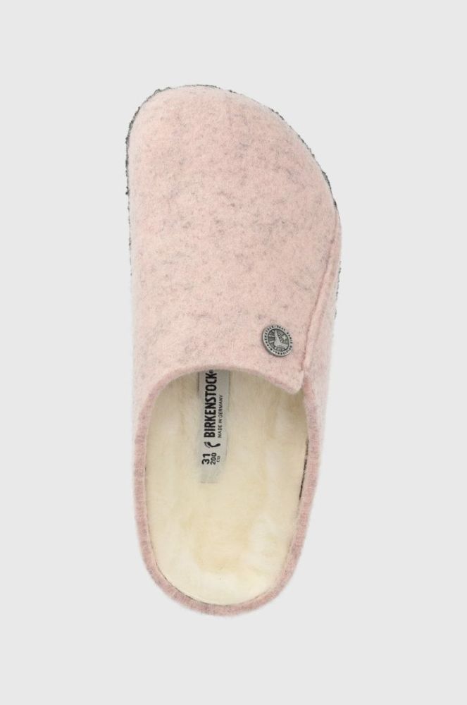 Вовняні дитячі тапочки Birkenstock колір рожевий Narrow Width фото 4