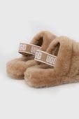 Вовняні дитячі тапочки UGG Fluff Yeah Slide колір коричневий