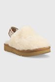 Вовняні дитячі тапочки UGG Fluff Yeah Clog колір бежевий