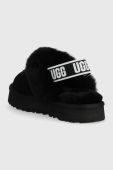 Шкіряні тапочки UGG Funkette колір чорний
