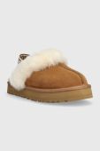 Шкіряні тапочки UGG Funkette колір коричневий
