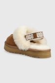 Шкіряні тапочки UGG Funkette колір коричневий