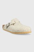 Вовняні тапки Birkenstock Boston WZ колір сірий Вовняні тапки Birkenstock Boston WZ колір сірий