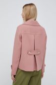 Куртка з домішкою вовни Tommy Hilfiger колір рожевий перехідна oversize