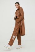 пальто adidas Originals жіночий колір коричневий перехідний