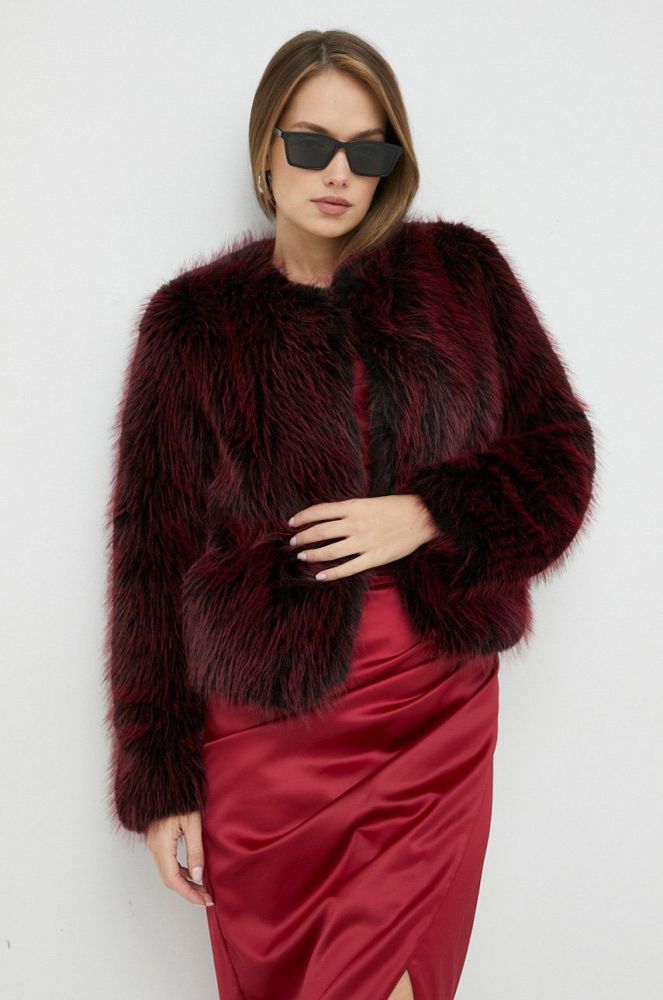 Куртка Guess жіноча колір бордовий перехідна (2817027)