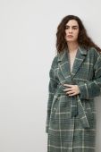 Пальто Bruuns Bazaar жіноче колір зелений перехідне oversize