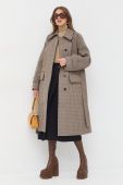 Пальто Victoria Beckham жіночий колір бежевий перехідний (2669085)