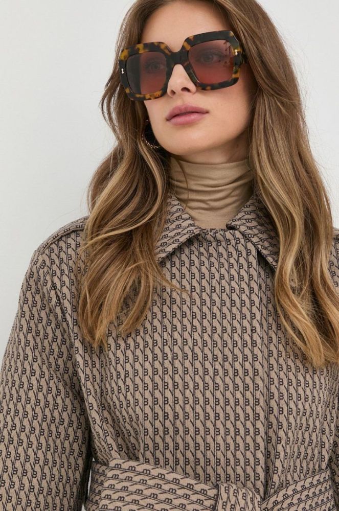 Пальто Victoria Beckham жіночий колір бежевий перехідний (2669085) фото 6