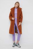 Пальто United Colors of Benetton жіноче колір коричневий перехідне oversize