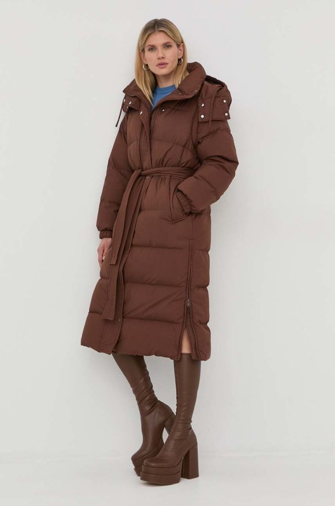 Пухова куртка Ivy Oak жіноча колір коричневий зимова