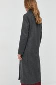 Вовняне пальто Trussardi колір сірий перехідний двобортний