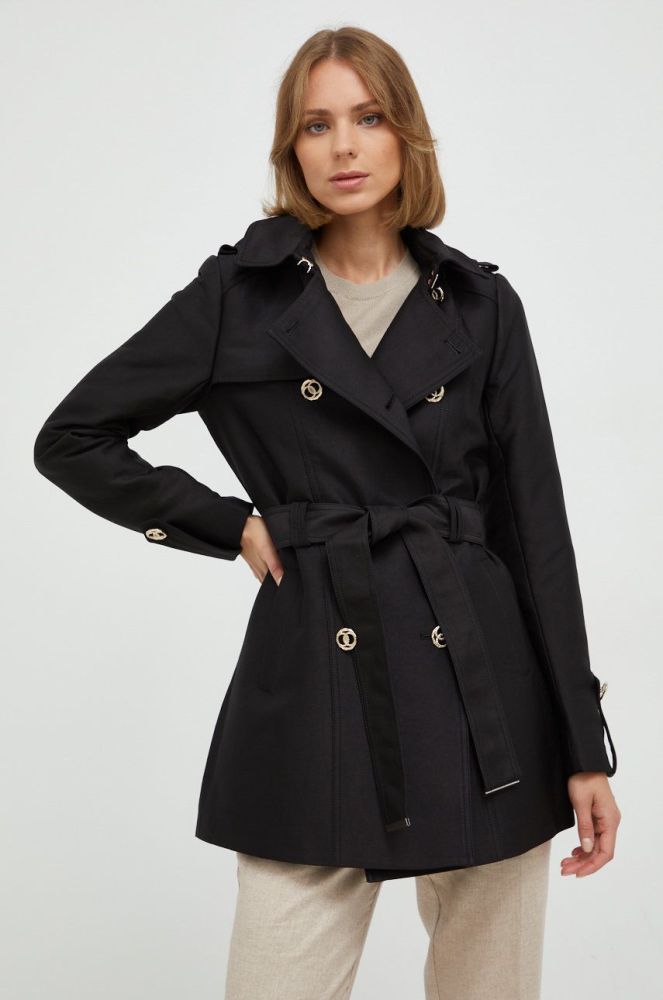 Пальто Morgan жіночий колір чорний перехідний
