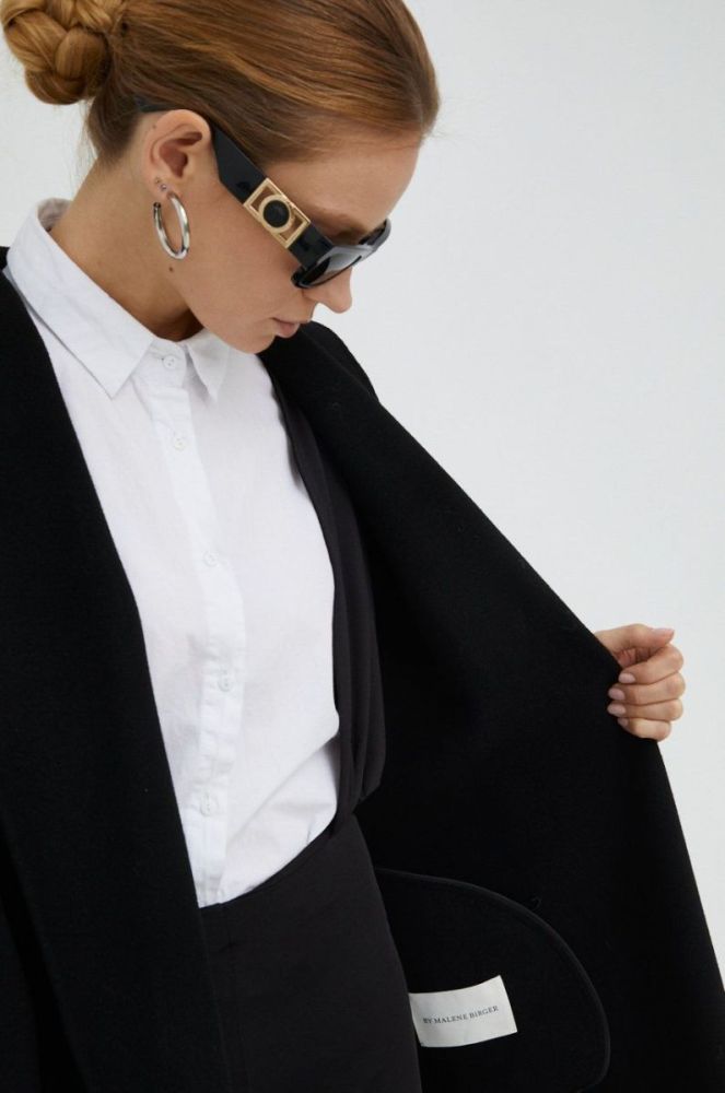 Вовняне пальто By Malene Birger Trullem колір чорний перехідне фото 6