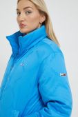 Двостороння куртка Tommy Jeans жіноча перехідна колір блакитний