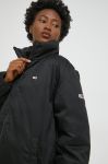 Двостороння куртка Tommy Jeans жіноча колір чорний перехідна