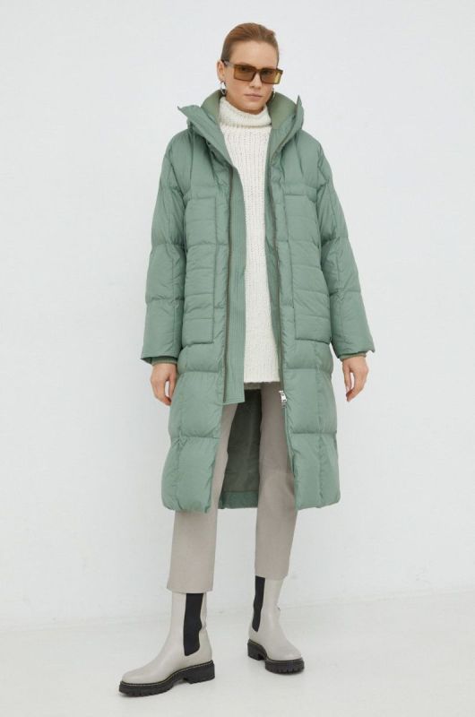 Куртка Tiger Of Sweden жіноча колір зелений зимова oversize фото 2