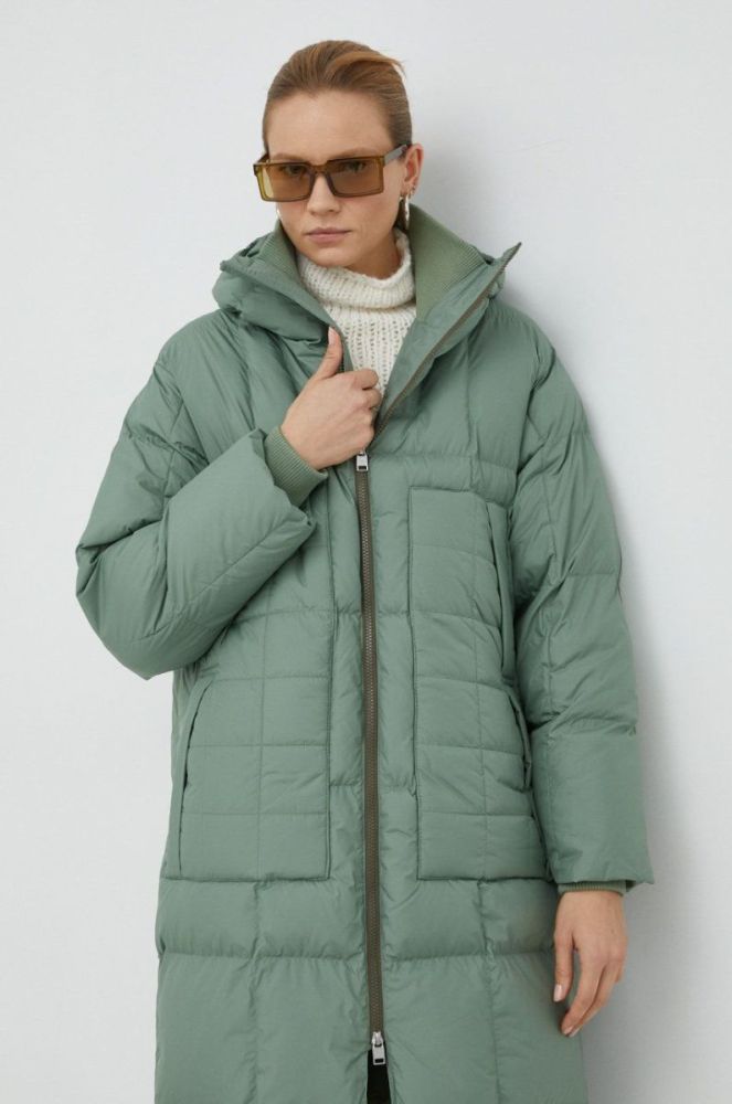 Куртка Tiger Of Sweden жіноча колір зелений зимова oversize фото 4