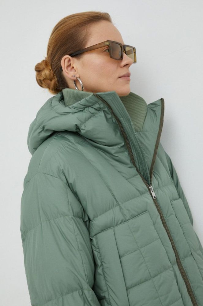 Куртка Tiger Of Sweden жіноча колір зелений зимова oversize фото 5