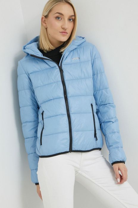 Куртка HUGO жіноча колір бірюзовий перехідна