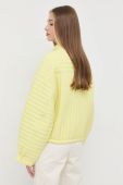 Куртка BOSS жіноча колір жовтий перехідна oversize