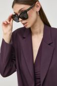 Піджак Patrizia Pepe колір фіолетовий однобортний однотонна (2452551)