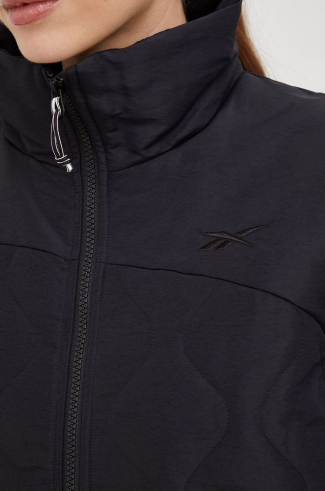 Спортивна куртка Reebok колір чорний перехідна фото 5