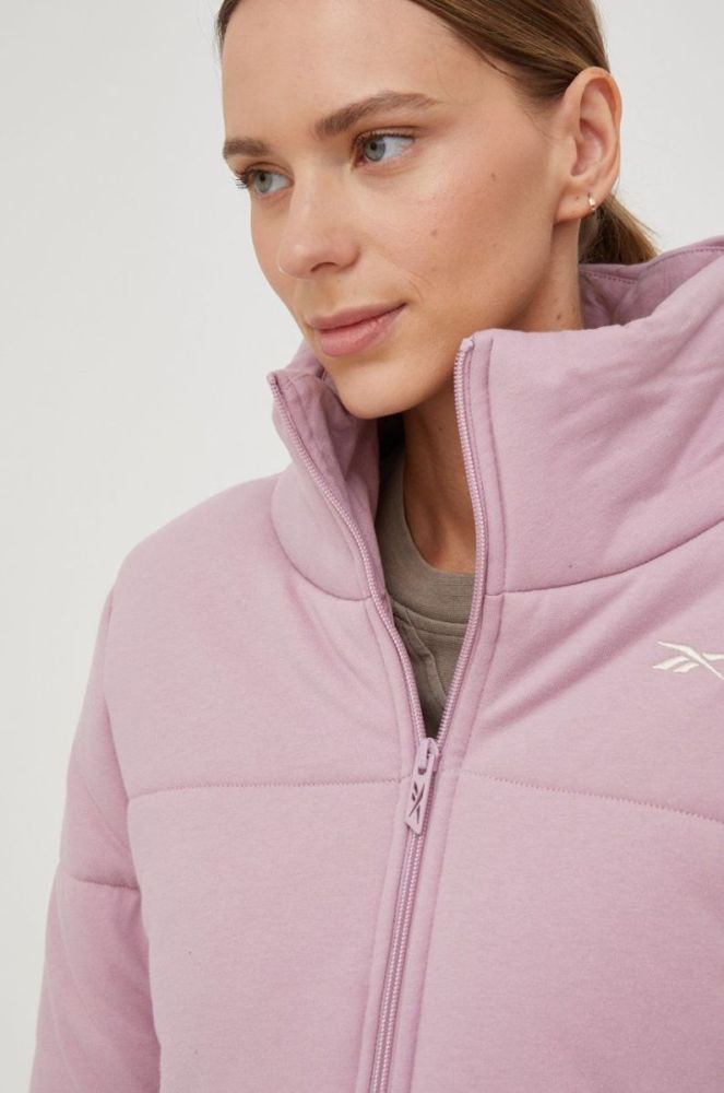 Куртка Reebok жіноча колір рожевий зимова фото 3