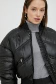 Куртка-бомбер Guess жіночий колір чорний зимова oversize