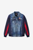 Джинсова куртка Desigual жіноча колір синій перехідна
