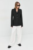 Піджак Victoria Beckham колір чорний однобортний однотонна