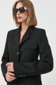 Піджак Victoria Beckham колір чорний однобортний однотонна
