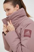 Пухова куртка adidas Performance жіноча колір рожевий зимова