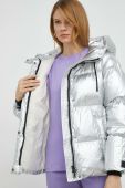 Пухова куртка Weekend Max Mara жіноча колір срібний зимова