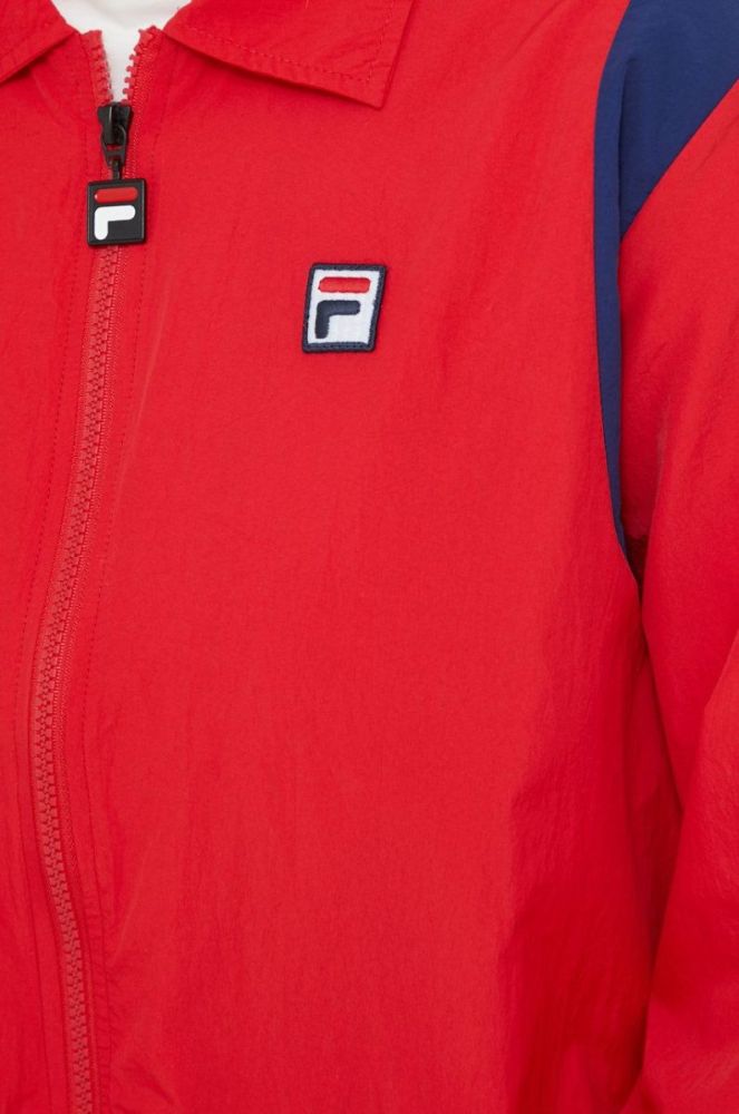 Куртка Fila жіноча колір червоний перехідна oversize фото 6
