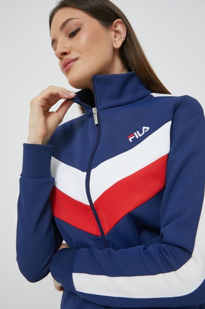 Кофта Fila жіноча колір синій однотонна фото 4