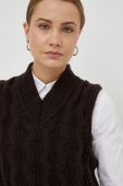 Вовняний жилет Samsoe Samsoe колір коричневий